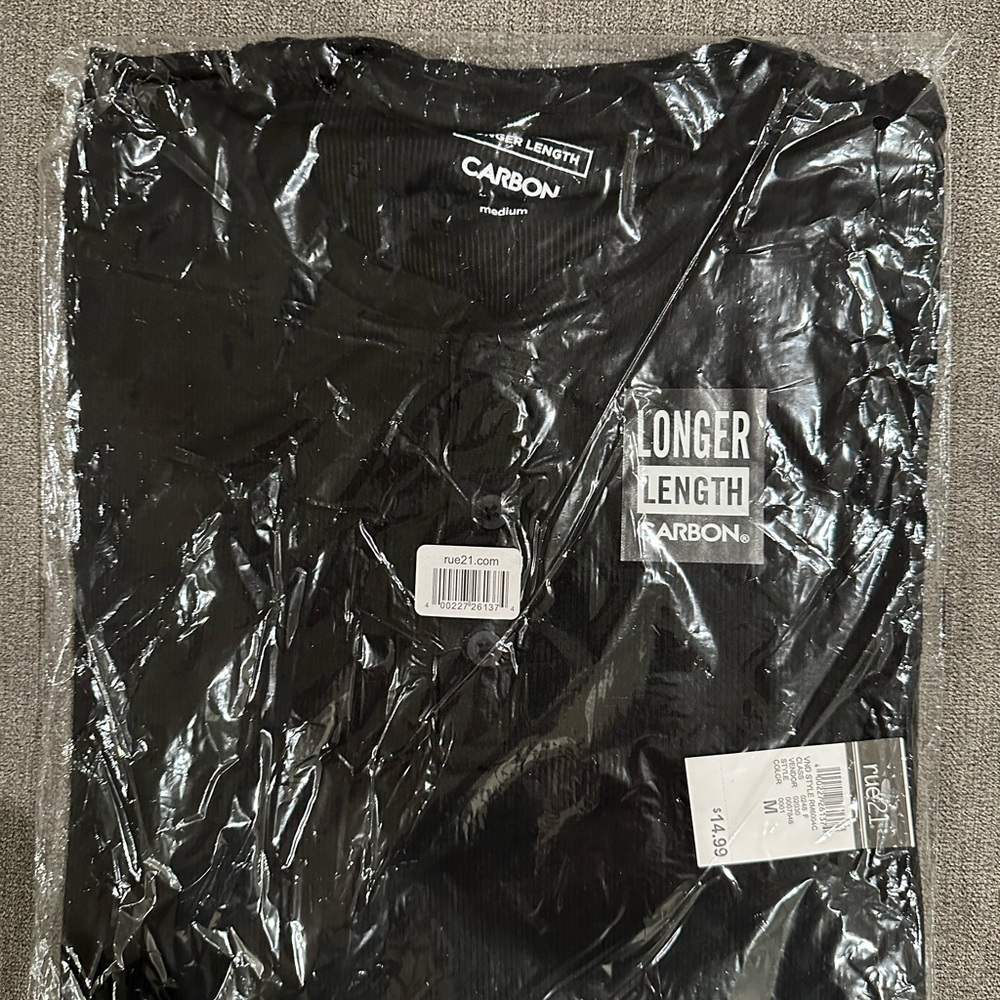Carbon Black Long Sleeve Henley